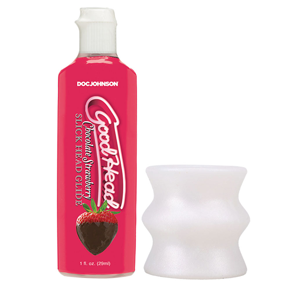 GoodHead Honeymoon Head - Kit - Chocolate Strawberry GoodHead Glide with Helping Head Stroker