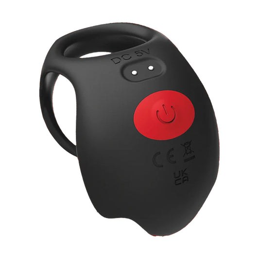 Red Dot Rings - V3 - Black USB Rechargeable Vibrating Cock & Ball Ring with Remote