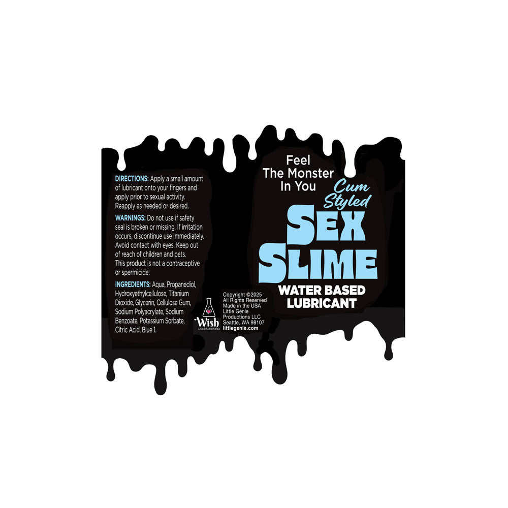 Sex Slime Cum Style Creature Lube - Blue 120 ml - Blue Cum Style Water Based Lubricant - 120 ml Bottle