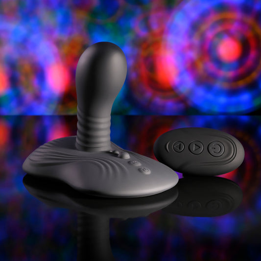 Playboy Pleasure SITTIN & SPINNIN - Black USB Rechargeable Spinning Vibrator & Grinder Pad with Remote