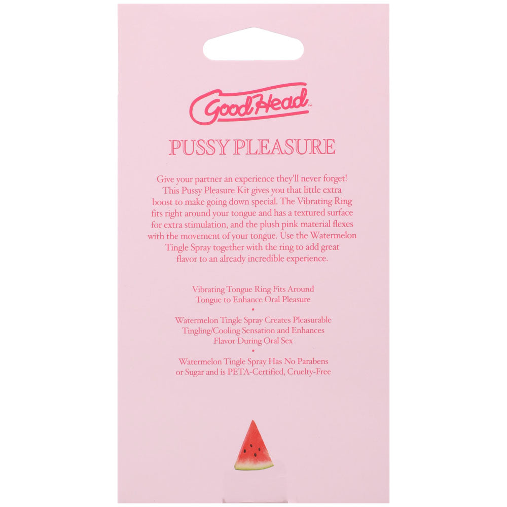 GoodHead Pussy Pleasure Party Kit - Watermelon GoodHead Tingle Spray and Vibrating Tongue Ring