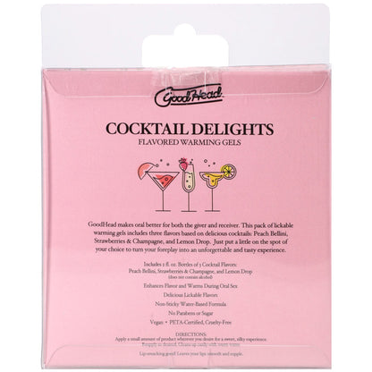 GoodHead Cocktail Delights - Flavoured Warming Oral Sex Gels - 59 ml Bottles - Set of 3
