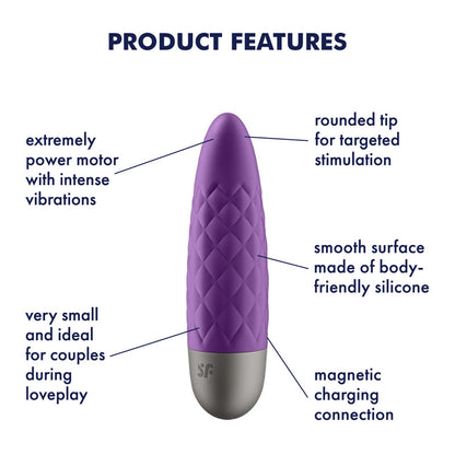 Satisfyer Ultra Power Bullet 5 - Purple USB Rechargeable Bullet