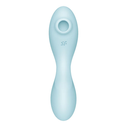 Satisfyer Curvy Trinity 5 - Blue USB Rechargeable Air Pulse Stimulator & Vibrator with App Control