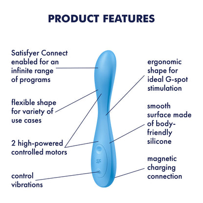 Satisfyer G-Spot Flex 4 - Blue USB Rechargeable Vibrator with App Control