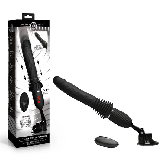 Master Series Ultimate Power Pounder - Black 30 cm USB Rechargeable Thrusting Vibrator