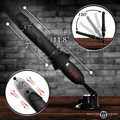 Master Series Ultimate Power Pounder - Black 30 cm USB Rechargeable Thrusting Vibrator