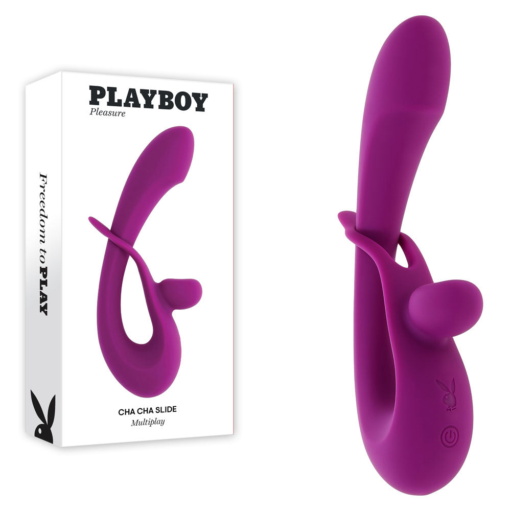 Playboy Pleasure CHA CHA SLIDE - Purple 20 cm USB Rechargeable Rabbit Vibrator