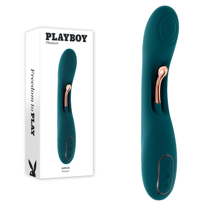 Playboy Pleasure AURELIE - Green 22.7 cm USB Rechargeable Vibrator with Internal Flicker