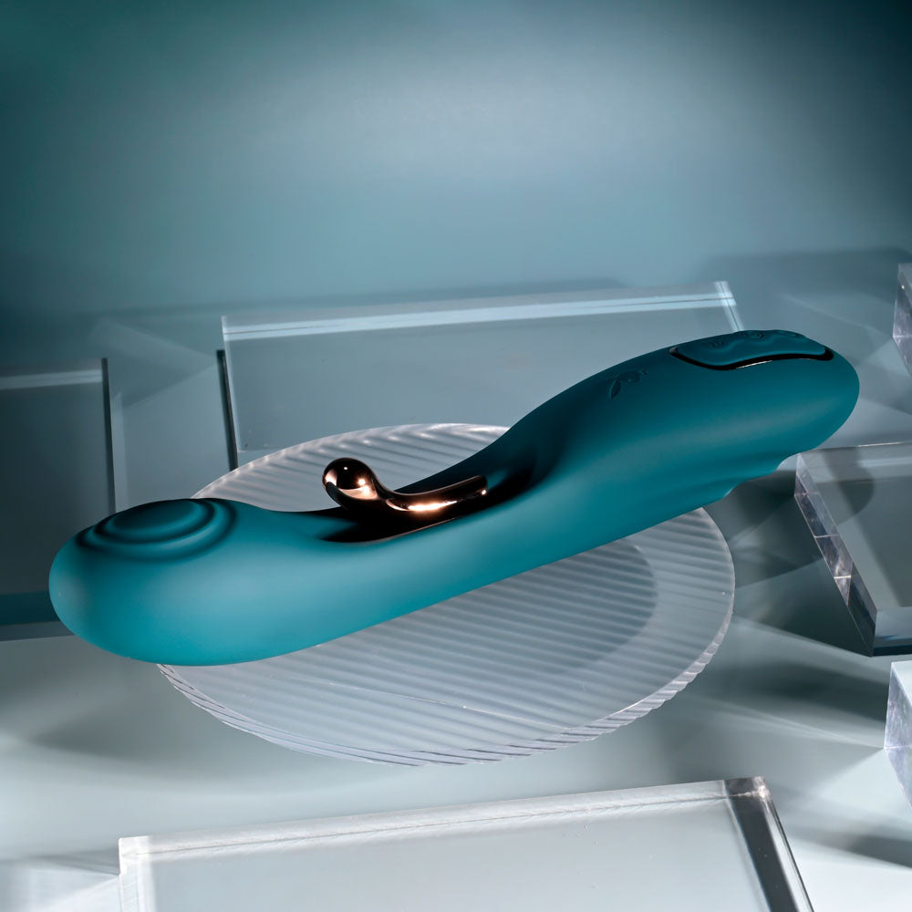 Playboy Pleasure AURELIE - Green 22.7 cm USB Rechargeable Vibrator with Internal Flicker