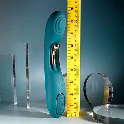 Playboy Pleasure AURELIE - Green 22.7 cm USB Rechargeable Vibrator with Internal Flicker