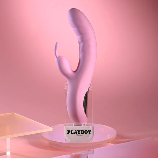 Playboy Pleasure RUB ME RIGHT - Pink 23.2 cm USB Rechargeable Thrusting Rabbit Vibrator