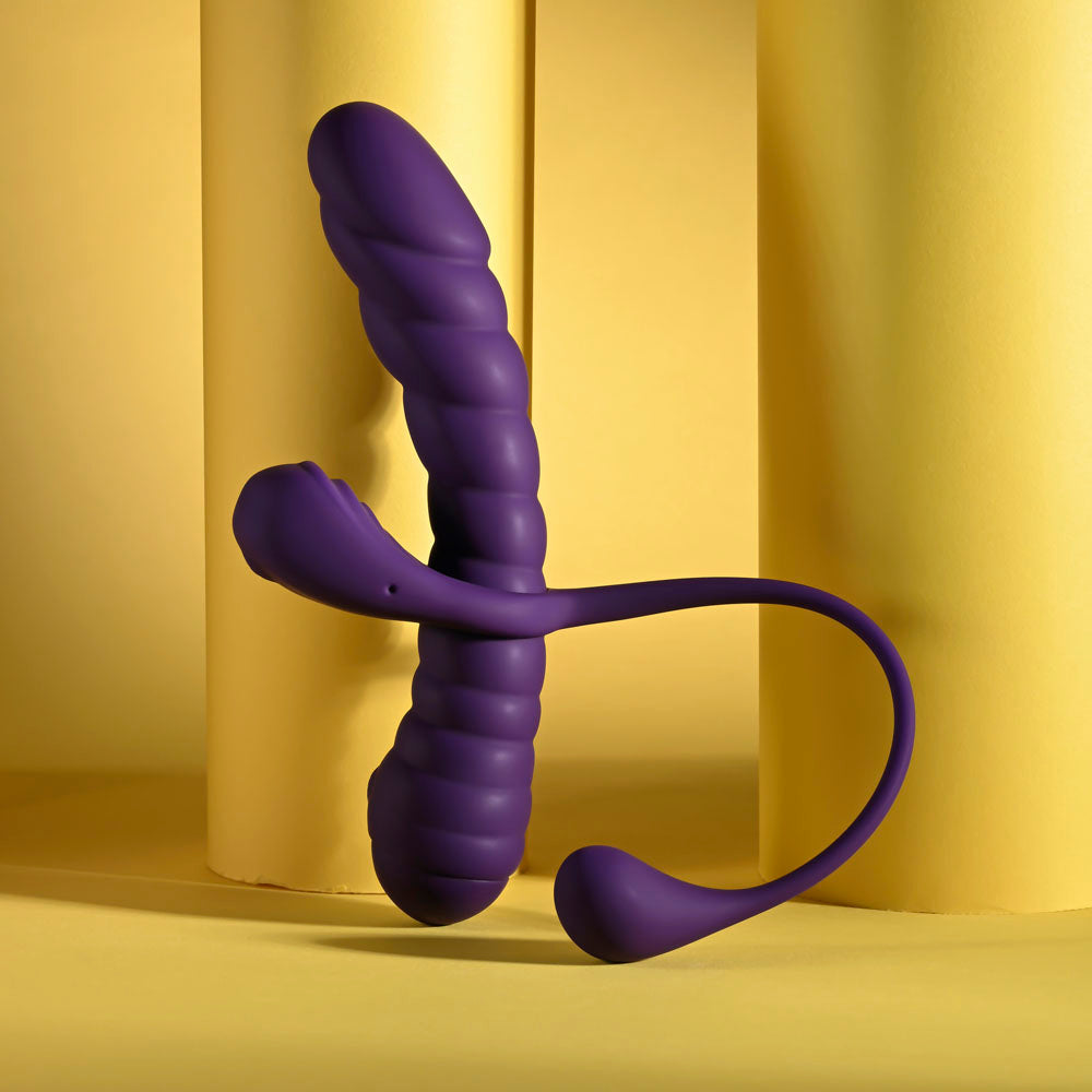 Playboy Pleasure TWISTED PLAYGROUND - Purple USB Rechargeable Vibrator and Cock Ring Kit