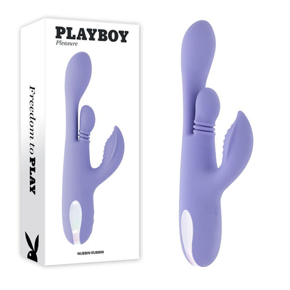Playboy Pleasure NUBBIN RUBBIN - Purple 24.1 cm USB Rechargeable Thrusting Rabbit Vibrator